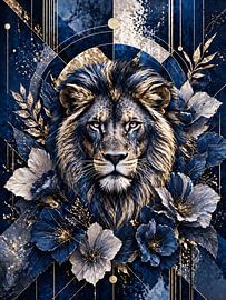 Royal Lion in Blue Gold Garden by uwidya