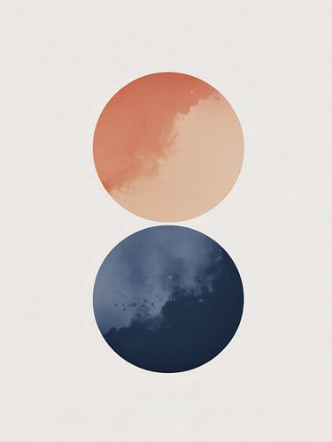 Twee Cirkels in Balans: Een Spel van Kleur en Vorm