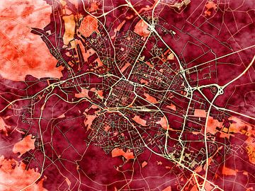 Karte von Beauvais im stil 'Amber Autumn' von Maporia