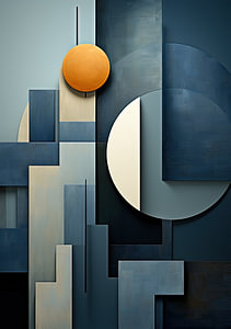 Bauhaus Poster Plakat Blau Gelb