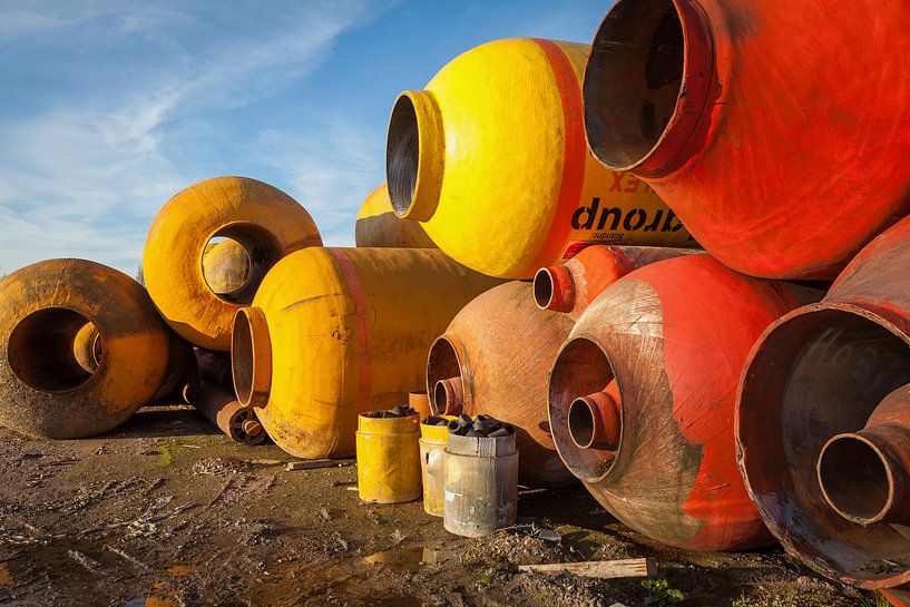 colorful dredger pipe floats by Pixel Meeting Point