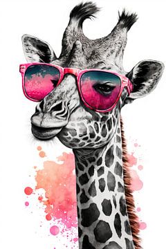 Giraffe with Pink Touch by Felix Brönnimann