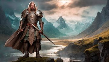 Elven warriors in the landscape