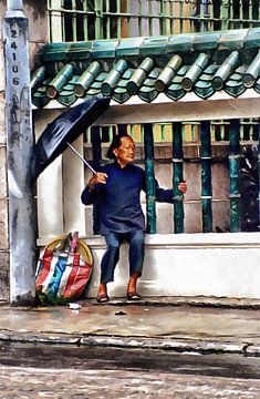 Sheltering From The Rain In Hong Kong