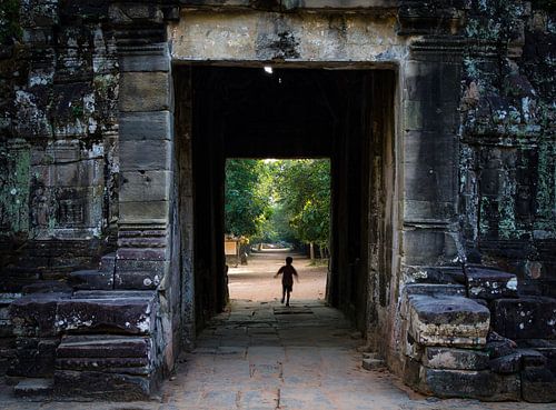 Poort van tempelcomplex Angkor Wat in Cambodja