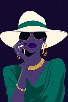 Elegance in the shade - Stylish lady sunglasses and style by Poster Art Shop