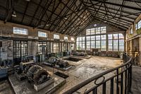 hall in abandoned factory