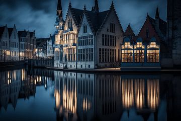Ghent during the blue hour by Marnix Vermassen