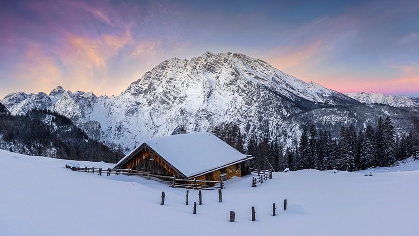 Watzmann sunrise in winter by Dieter Meyrl