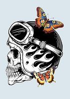 Skull with butterflies