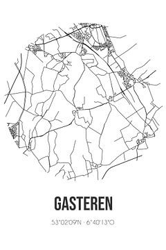 Gasteren (Drenthe) | Landkaart | Zwart-wit van Rezona