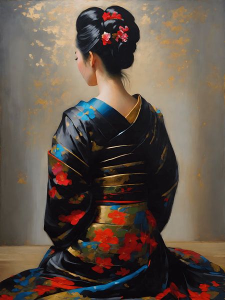 Japanse mysterieuze schoonheid Geisha van Jolique Arte