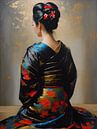 Japanse mysterieuze schoonheid Geisha van Jolique Arte thumbnail