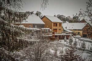 Winter in de Sint Nicolaasstraat in Simpelveld