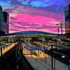 Zonsondergang Station Utrecht Centraal van IYAAN