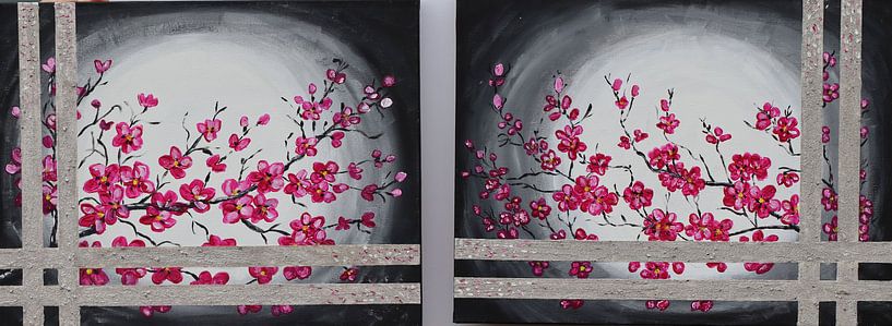 diptych spring blossom by Gulserin Gokcan