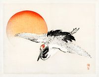 Flying Barn swallow by Kōno Bairei (1844-1895)