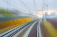 Abstracte snelle trein van Arjen Roos thumbnail