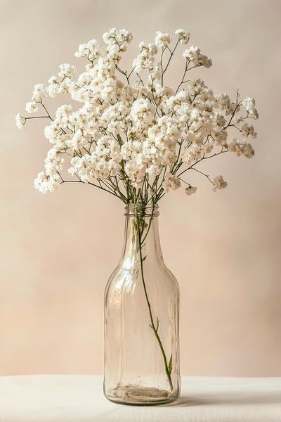 Weiße Blumen Vase von Poster Art Shop