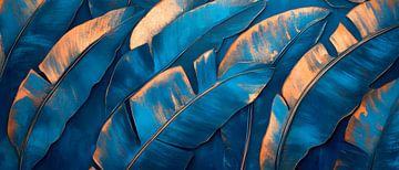 Blue leaves by Poster Art Shop