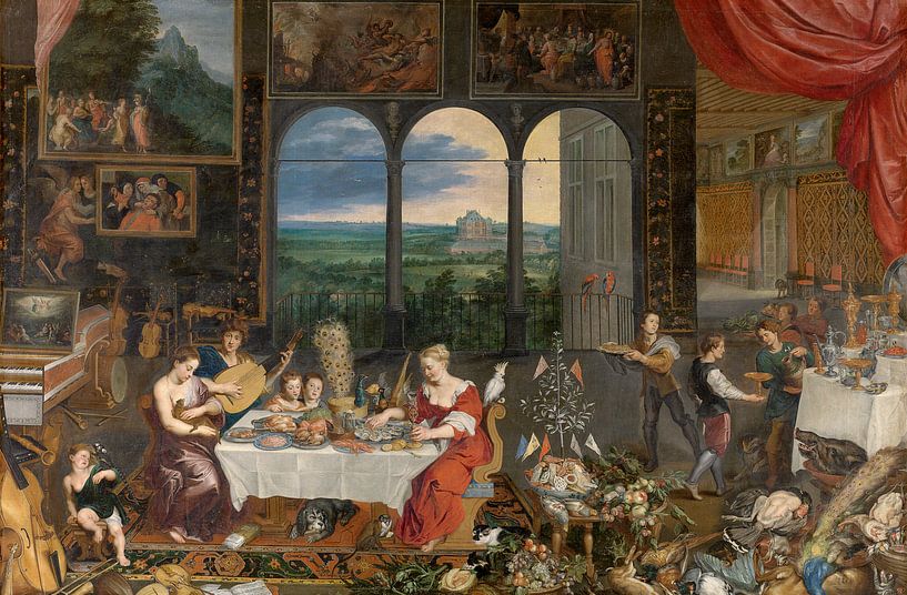 Schmecken, Hören, Fühlen, Jan Brueghel und Peter Paul Rubens von Meesterlijcke Meesters