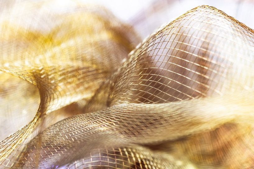Golden fabric in waves - filigree structure by Mixed media vector arts
