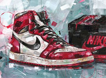 Nike air jordan 1 painting van Jos Hoppenbrouwers