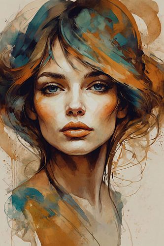 Abstract portret vrouw