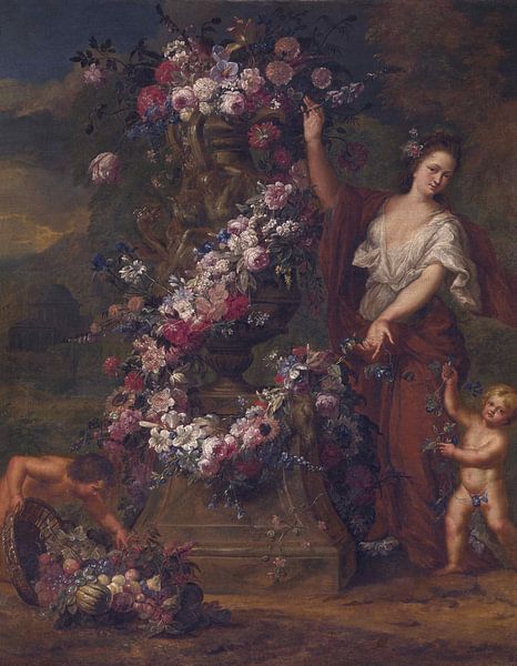 Allegorical figure with flowers, Gaspar Peeter Verbruggen II, 1688 by Atelier Liesjes
