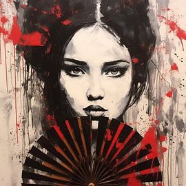 Black & white with red details