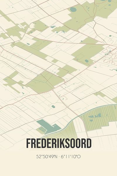 Alte Karte von Frederiksoord (Drenthe) von Ortsdrucke