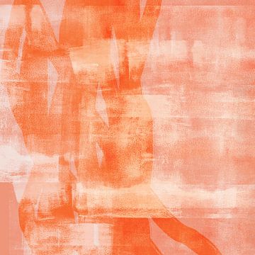 Abstrait minimaliste aux couleurs pastel. Orange et rose corail sur Art minimaliste abstrait