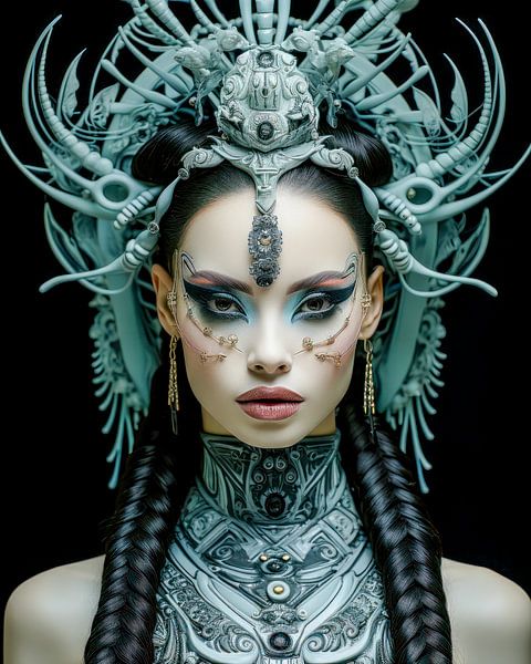 The warrior of celestial ornaments by Klaus Tesching - Art-AI