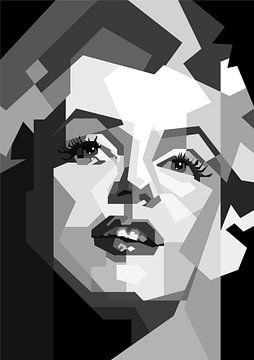 Marilyn Monroe Zwart Wit van Artkreator
