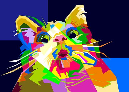Grappige Kat Pop Art WPAP