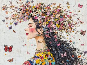 Bunte Blumen Schmetterlingskrone