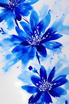 Danse de la fleur bleue sur De Muurdecoratie