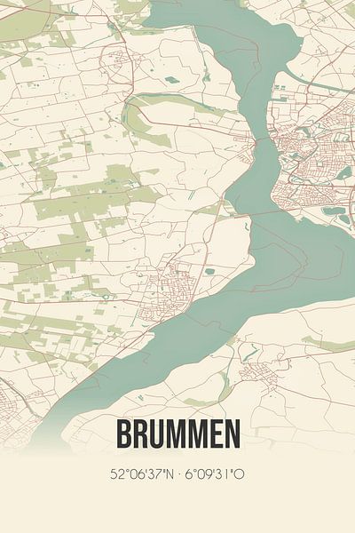 Vintage map of Brummen (Gelderland) by Prints of Place