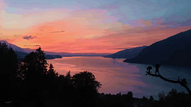 Vue sur le lac sur Heubeere-Cartoons