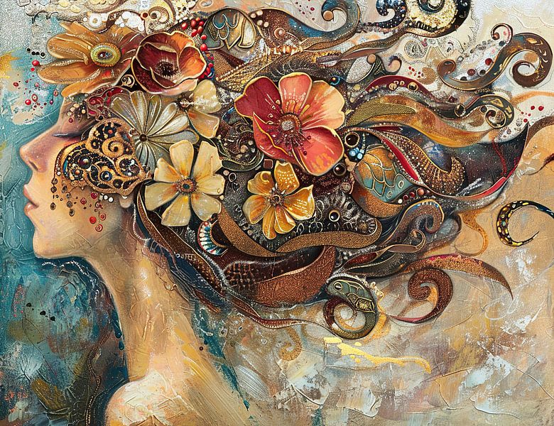 Frau Blumen | Malerei | Impressionismus von Blickfänger Gemälde