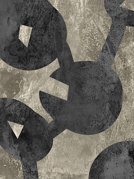 Abstract shapes in black and warm grey by Dina Dankers