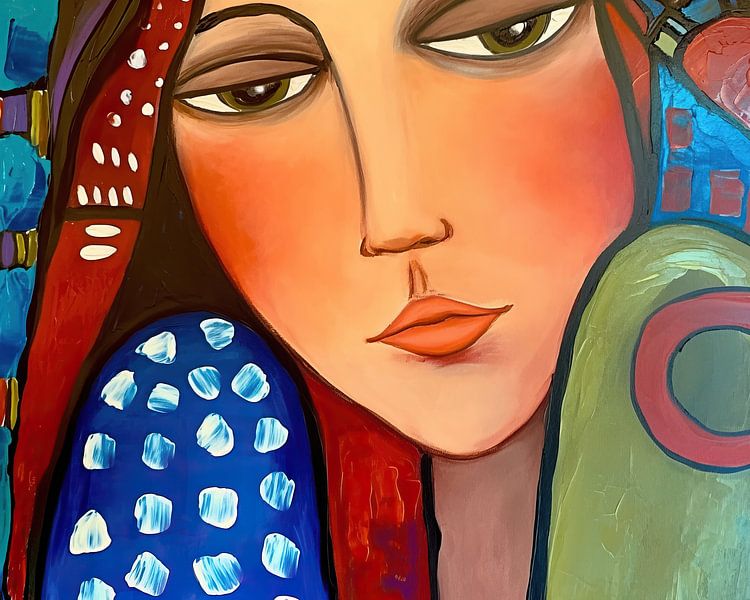 Female portrait | Serenity in Abstract Colors by Wonderful Art