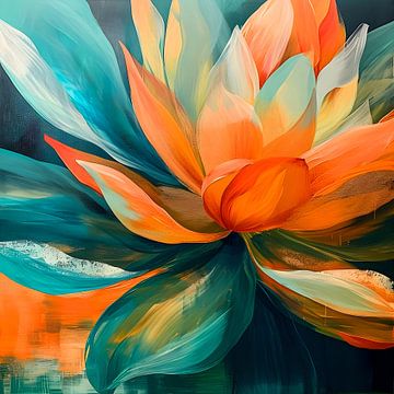 Fleur de lotus abstraite sur But First Framing