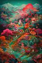 Colourful digital drawing japanese culture by Digitale Schilderijen thumbnail