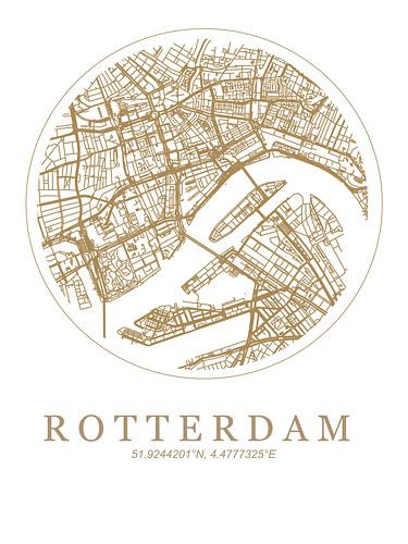Plattegrond Rotterdam Centrum Bruin