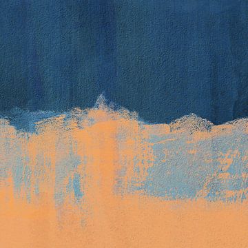 Summer Beach Abstract | Orange Blue by Menega Sabidussi
