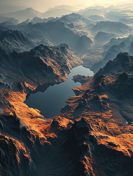 Herfst in de bergen van fernlichtsicht