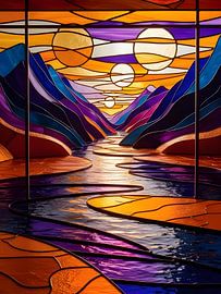 Glasmalerei Tal Gelassenheit von Artistic