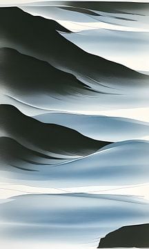 L'eau ondule sur les rochers II sur Harmanna Digital Art