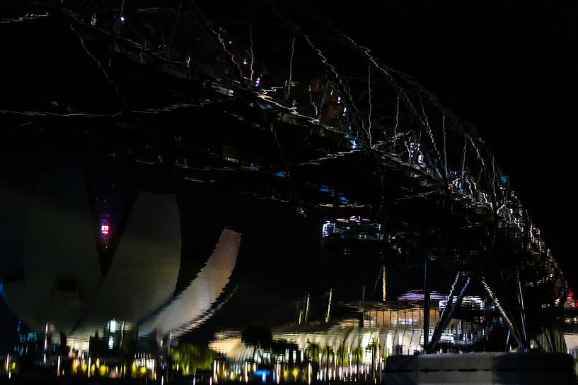 Singapour Reflection at Night by Xenia Blair